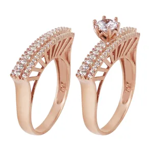 اتگشتر نقره زنانه مد و کلاس کد 1000429 مجموعه دو عددی 