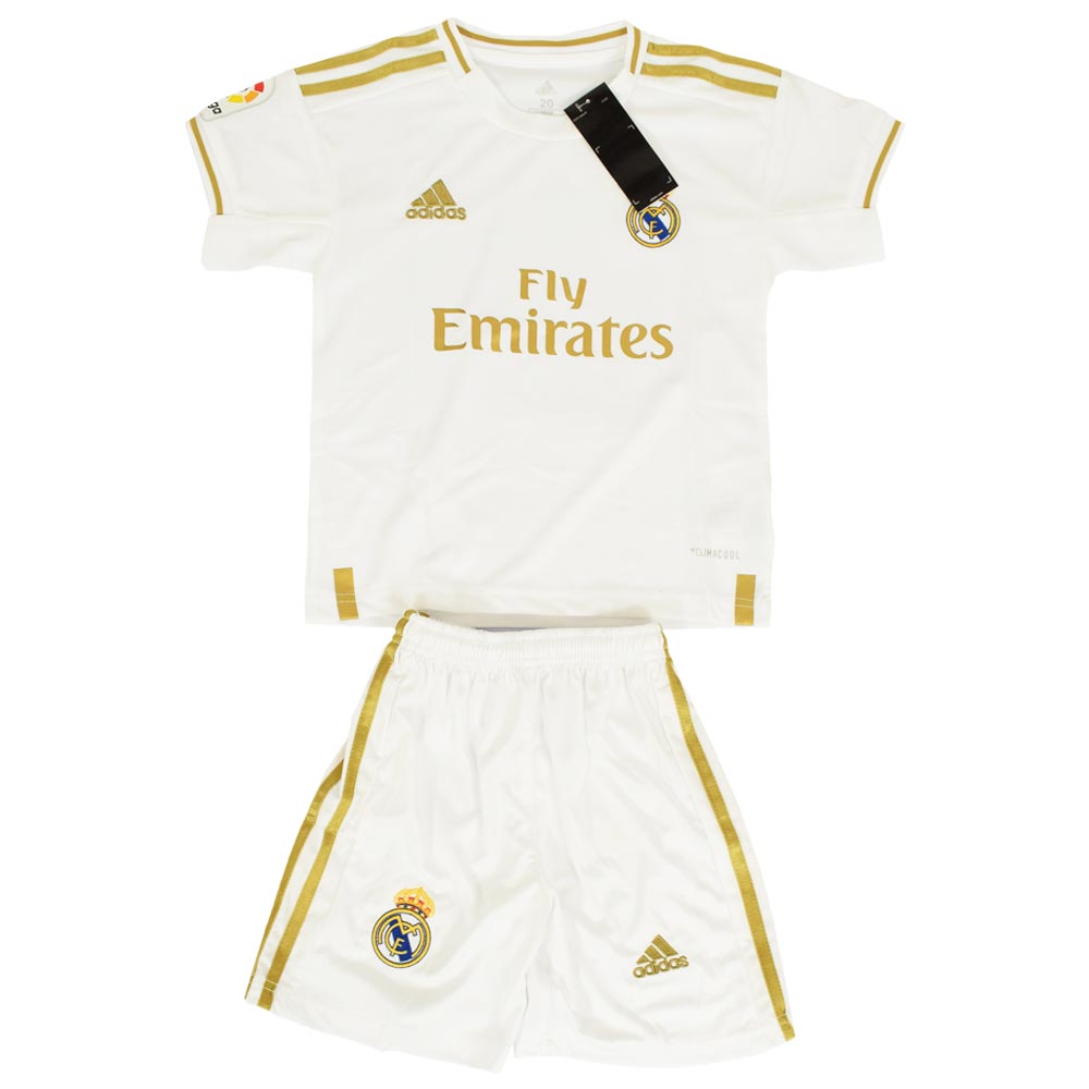 ست پیراهن و شورت ورزشی پسرانه طرح رئال مادرید کد 2019.20 رنگ سفید