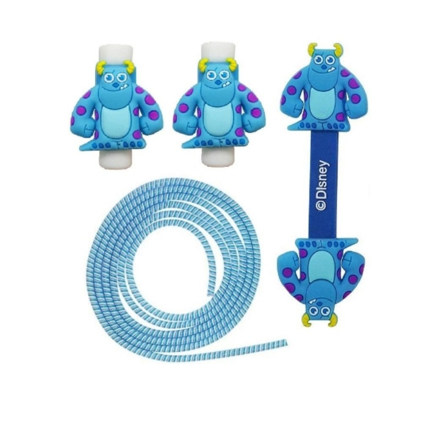 محافظ کابل طرح Disney مدل S7 Monster مجموعه 3 عددی به همراه بست هندزفری