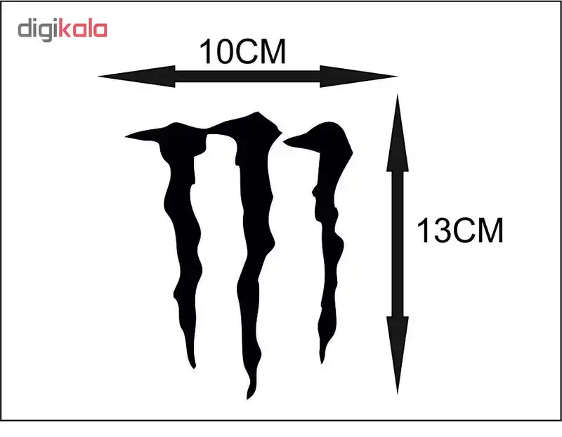 برچسب بدنه خودرو طرح پنجه هیولا کد 1310