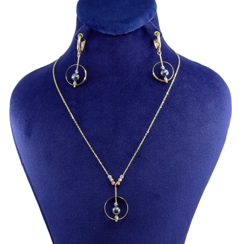 نیم ست طلا 18 عیار زنانه کانیار گالری کد N1477