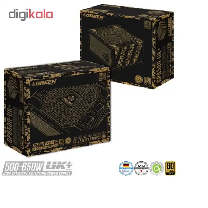 منبع تغذیه گرین مدل GP650A-UK PLUS
