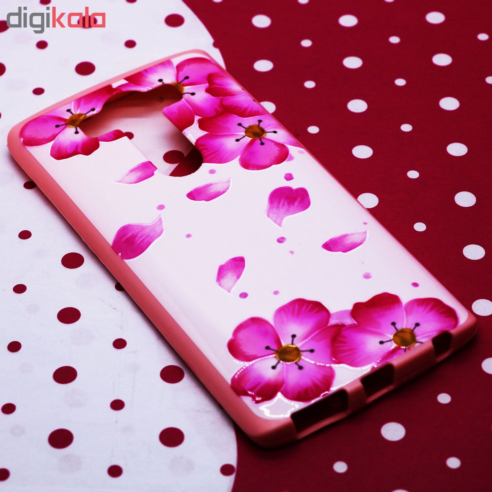 کاور طرح Pink flowers مدل NKK-01 مناسب برای گوشی موبایل ال جی V10 main 1 2
