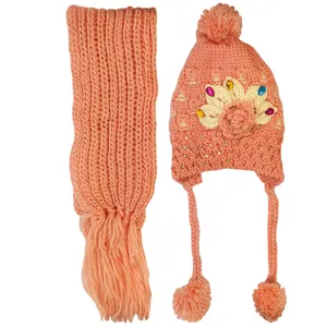ست کلاه و شال گردن دخترانه کد FLOWER_PIDS33