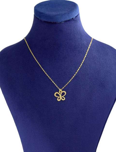 گردنبند طلا 18 عیار زنانه کانیار گالری طرح پروانه کد GA61