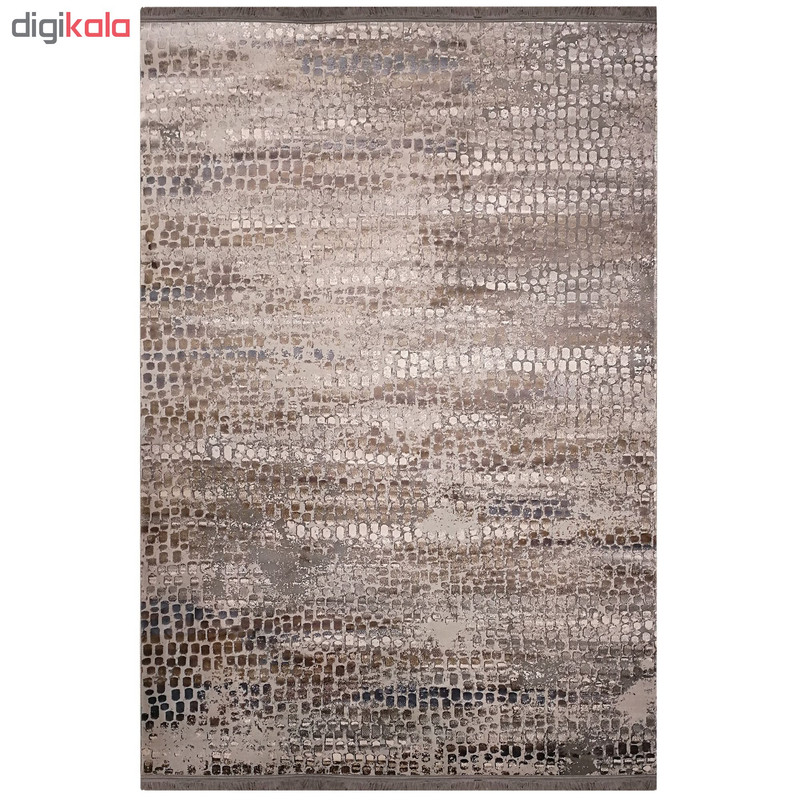 فرش ماشینی زمرد مشهد طرح پتینه کد TA121 زمینه طوسی