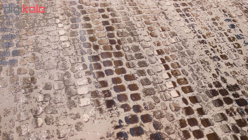 فرش ماشینی زمرد مشهد طرح پتینه کد TA121 زمینه طوسی