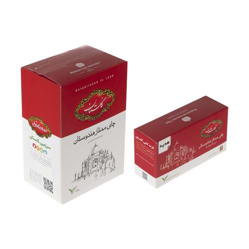 چای سیاه گلستان به همراه هدیه مقدار 500 گرم