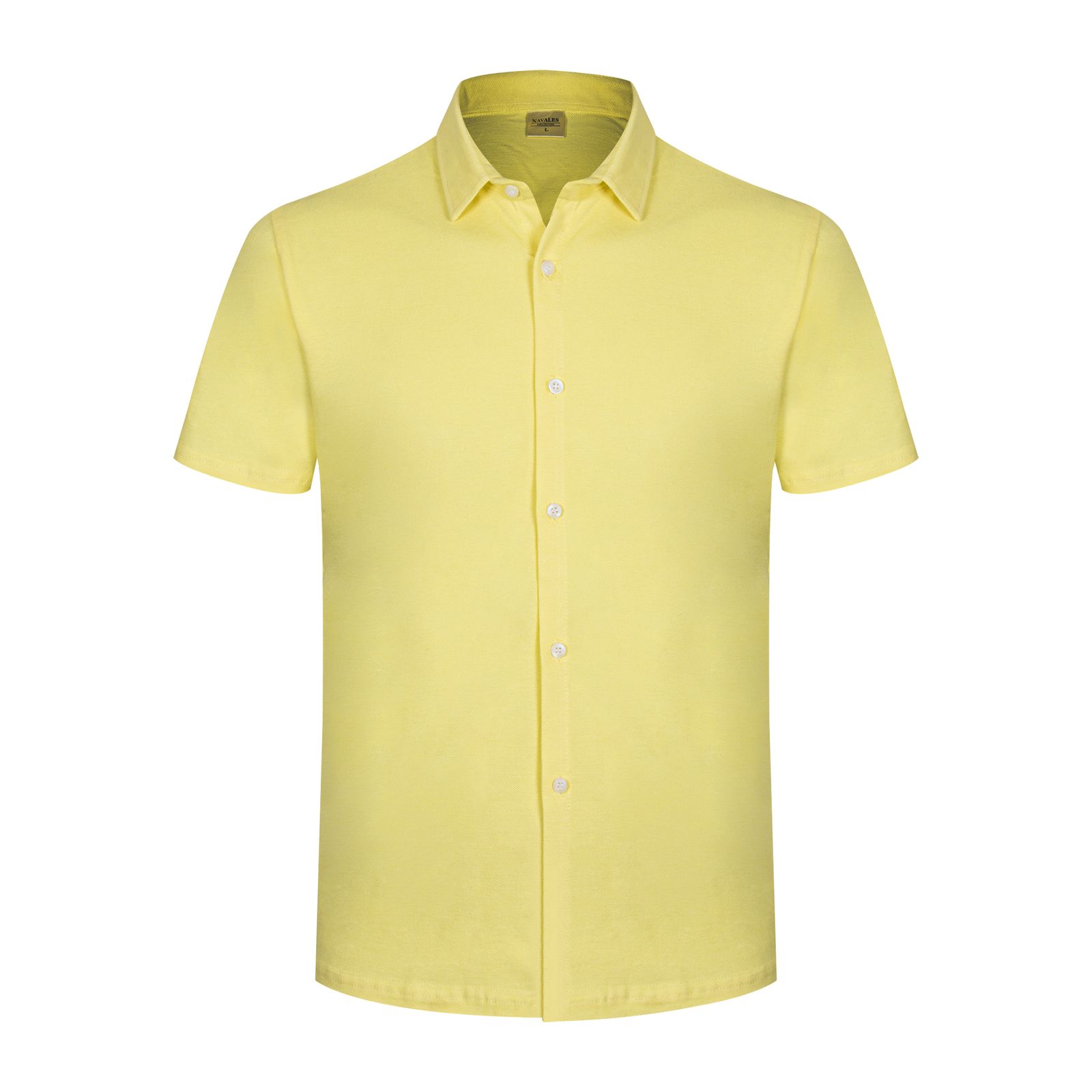 پیراهن آستین کوتاه مردانه ناوالس مدل MARIO رنگ زرد