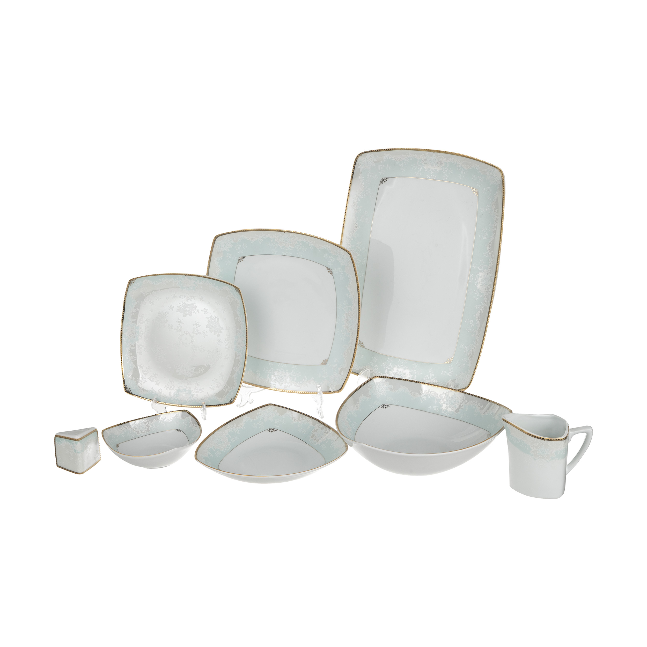 سرویس غذاخوری 30 پارچه چینی پردیس کاشان سری پاریس مدل ترنم کد 187