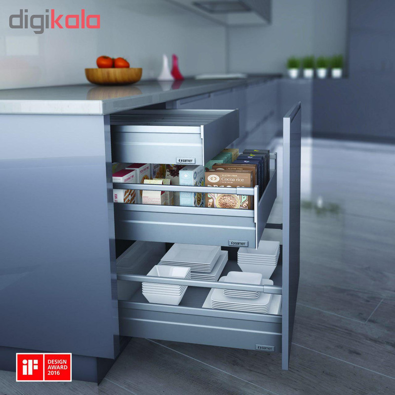 ریل کشو آرام بند صامت مدل Alphabox GR40 سایز 40 سانتیمتری بسته 2 عددی