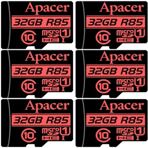 کارت حافظه microSDHC اپیسر مدل AP32G کلاس 10 استاندارد UHS-I U1 سرعت 85MBps ظرفیت 32 گیگابایت بسته 6 عددی