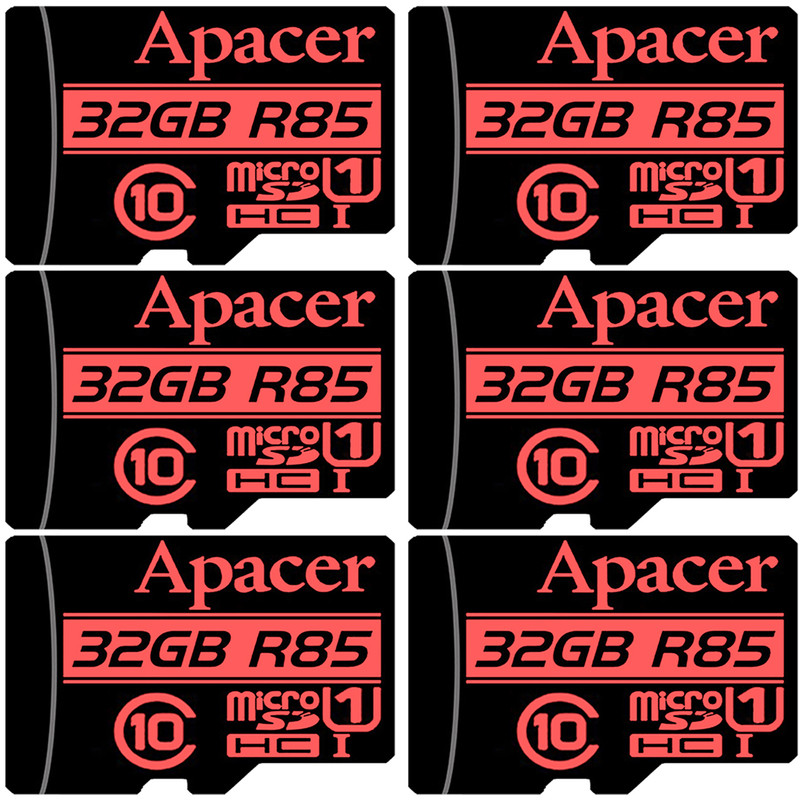 کارت حافظه microSDHC اپیسر مدل AP32G کلاس 10 استاندارد UHS-I U1 سرعت 85MBps ظرفیت 32 گیگابایت بسته 6 عددی