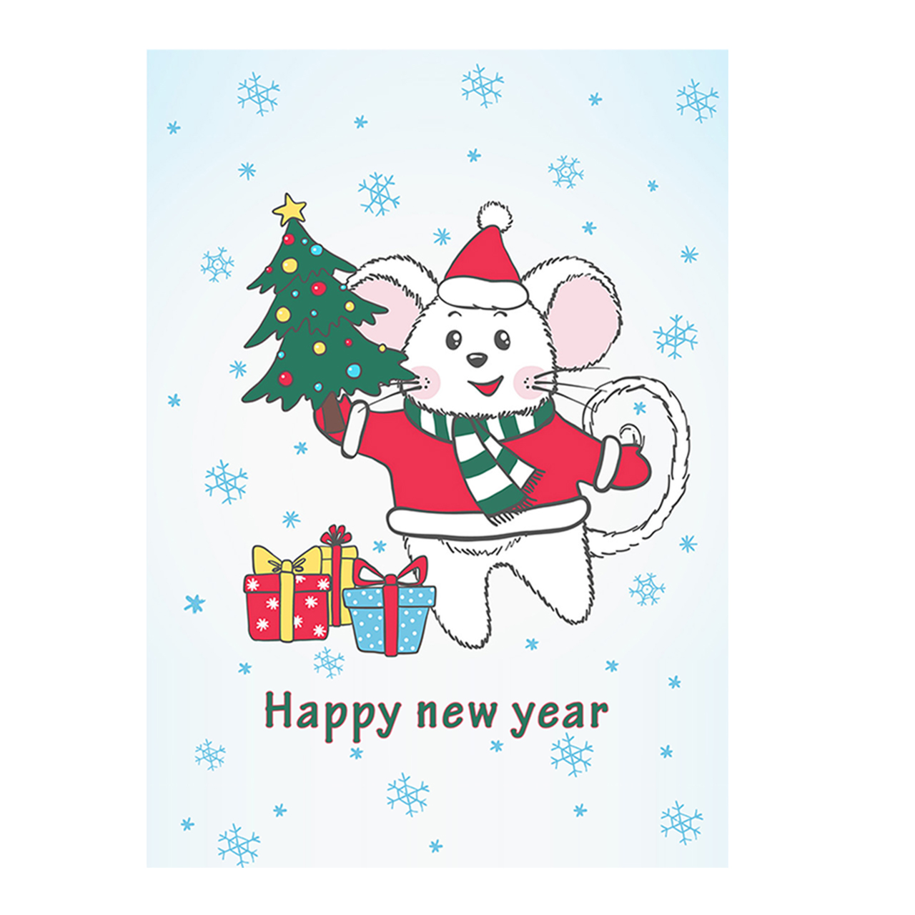 کارت پستال طرح موش کریسمس کد 03ccmouse