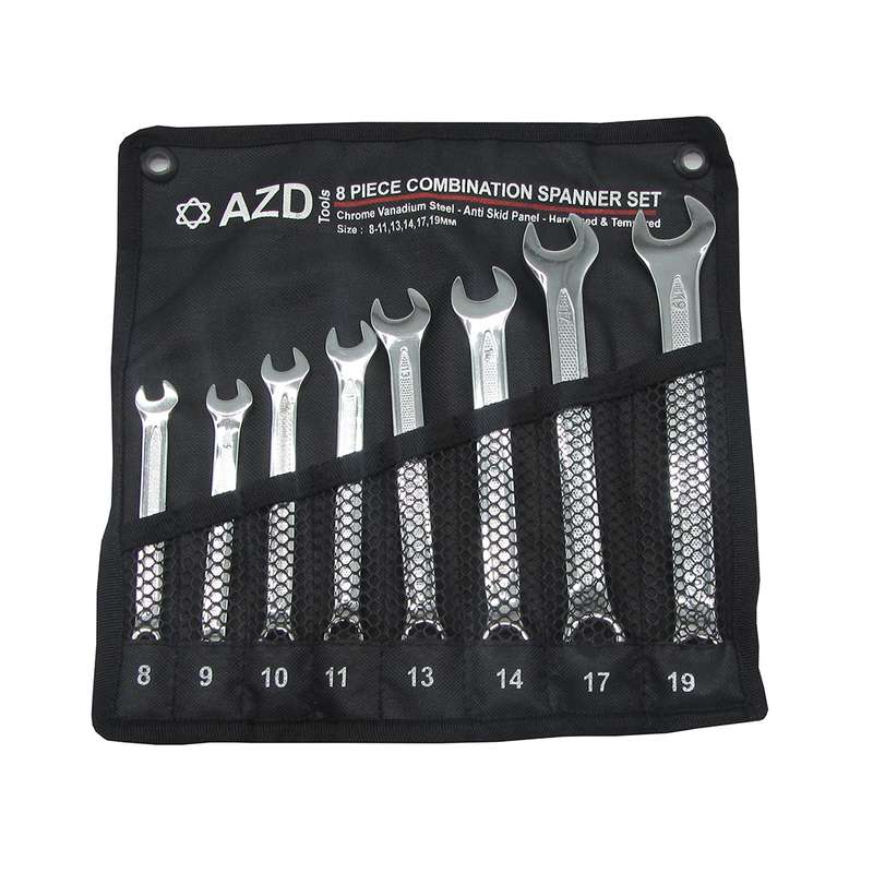 مجموعه 8 عددی آچار یک سر تخت یک سر رینگی ای زد دی مدل D-3113 مجموعه 8 عددی آچار یک سر تخت یک سر رینگی ای زد دی مدل D-3113