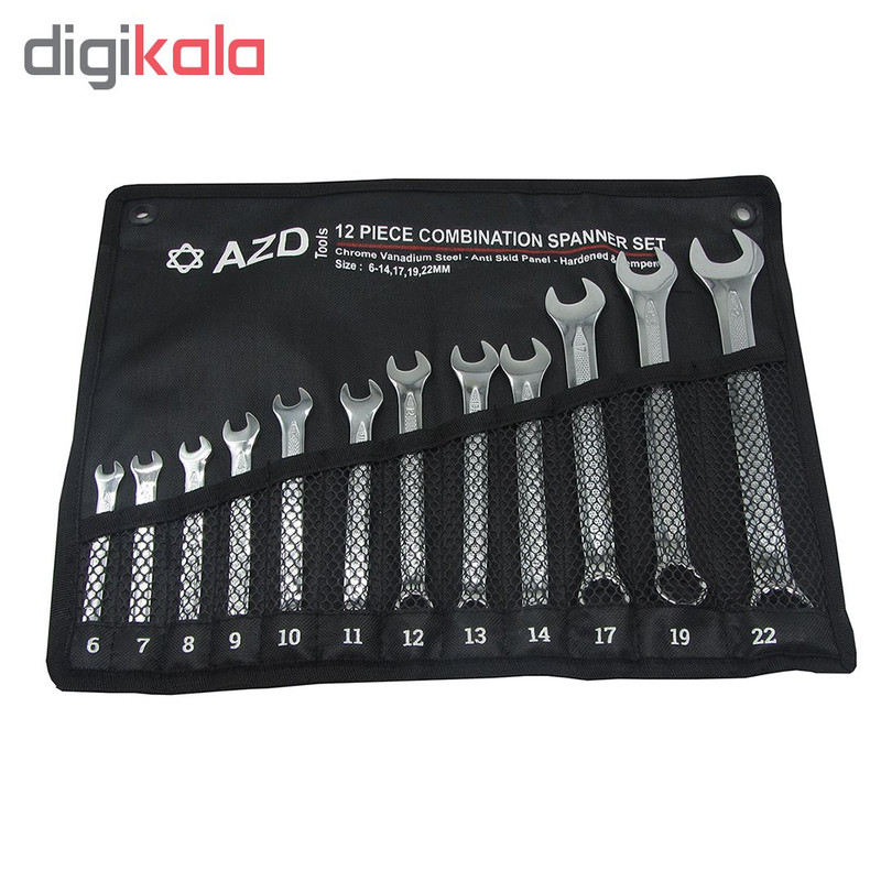 مجموعه 12 عددی آچار یک سر تخت یک سر رینگی ای زد دی مدل I-3113