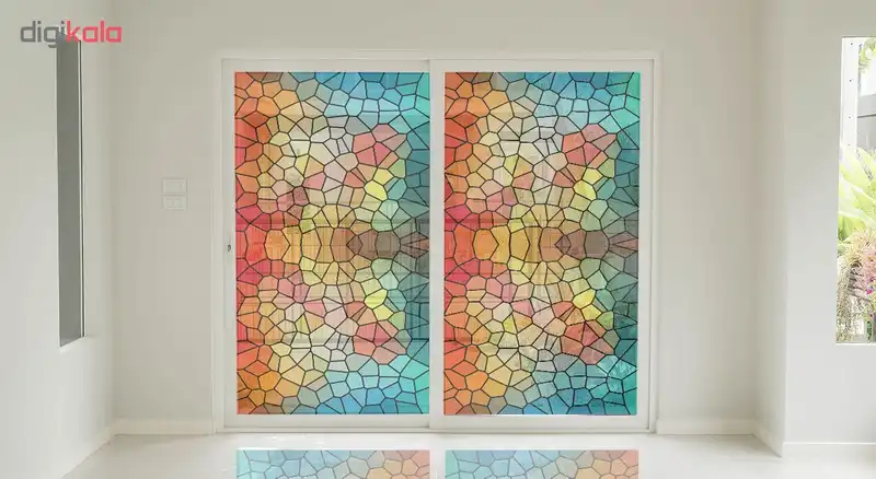 استیکر شیشه طرح رنگارنگ کد 8