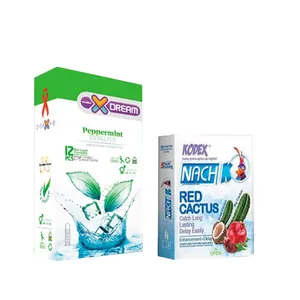 کاندوم ایکس دریم مدل peppermint بسته 12 عددی به همراه کاندوم ناچ کدکس مدل red cactus بسته 3 عددی