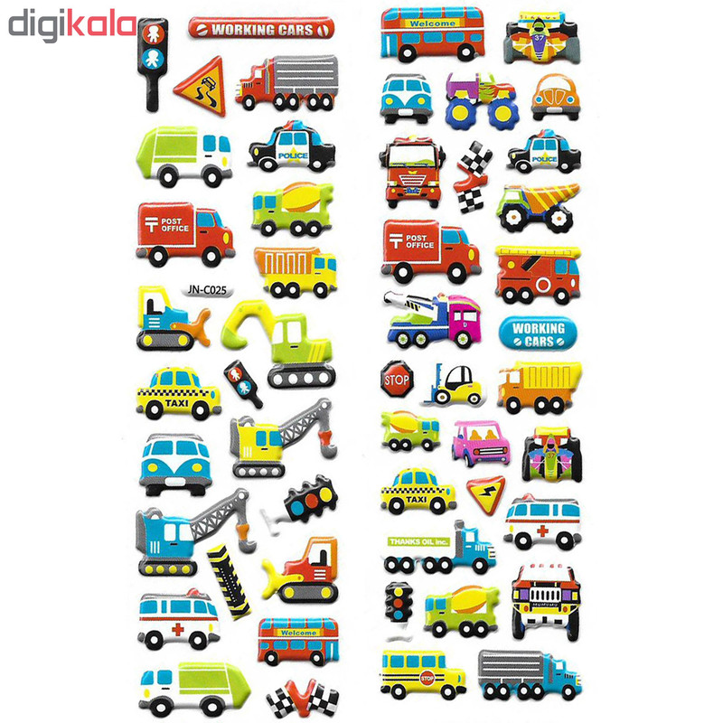 استیکر کودک طرح ماشین مدل j025