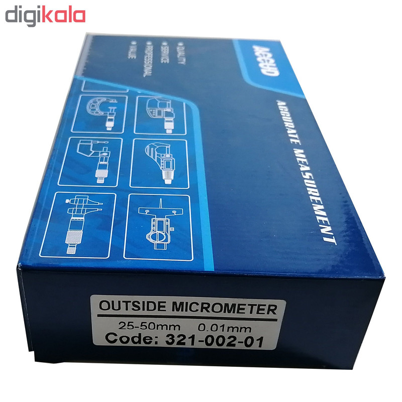میکرومتر خارج سنج آکاد کد 01-002-321 گستره 50-25 میلی متر