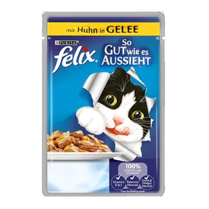 پوچ گربه پورینا فلیکس مدل Chicken in Jelly 