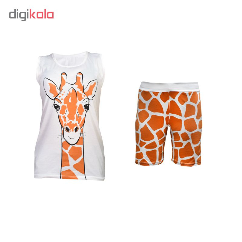 ست تاپ و شلوارک زنانه طرح زرافه