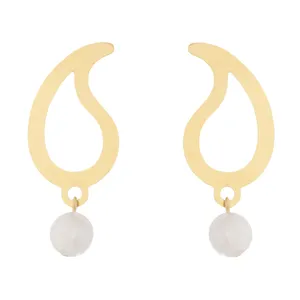 گوشواره طلا 18 عیار زنانه طرح بته جقه کد 404