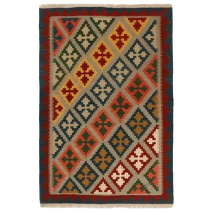 گلیم دستبافت یک و نیم متری مدل قشقایی کد 462781