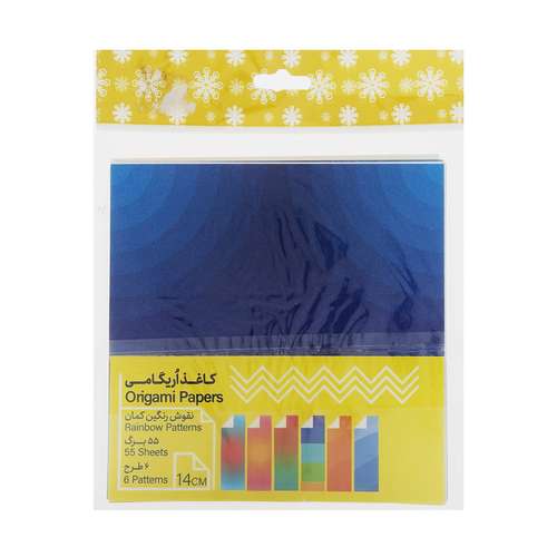 کاغذ اوریگامی طرح رنگین کمان بسته 60 عددی