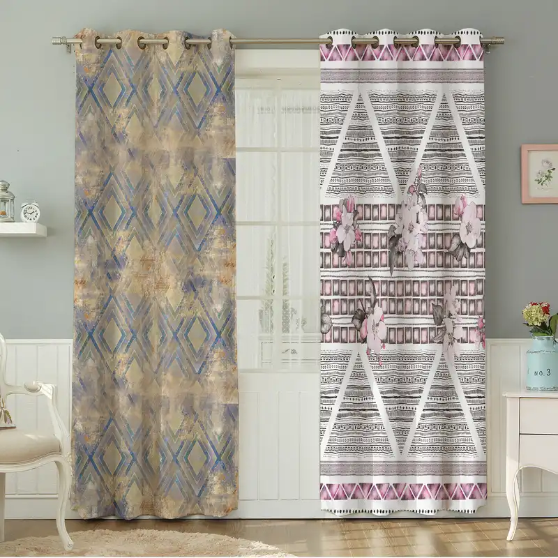 پرده نیروانا طرح سنتی مدل مخمل کد 4944سایز 140×280 سانتی متر