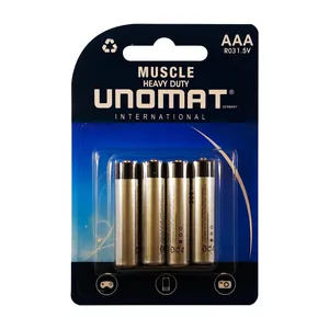 باتری نیم قلمی یونومات مدل Muscle Heavy Duty بسته 4 عددی
