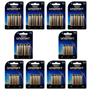 باتری قلمی و نیم قلمی یونومات مدل Muscle Heavy Duty بسته 40 عددی