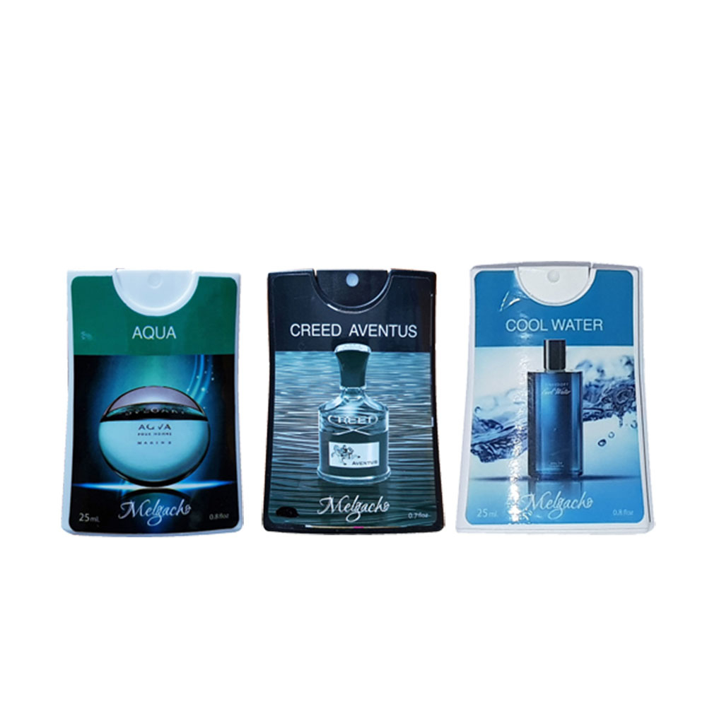 عطر جیبی مردانه ملگاچو مدل CL 02 حجم 25 میلی لیتر بسته 3 عددی