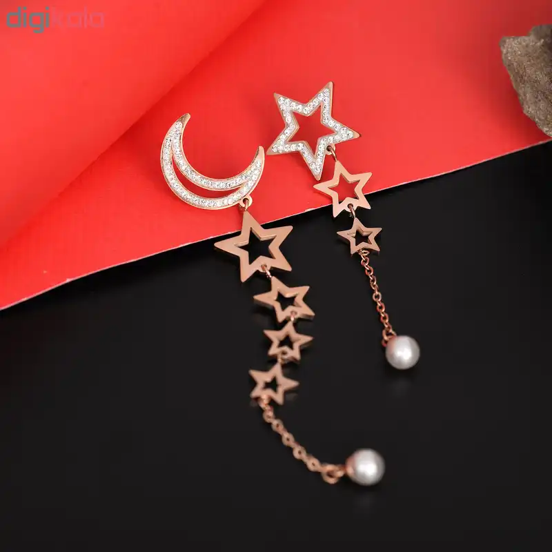 گوشواره زنانه طرح ماه و ستاره کد GO1375