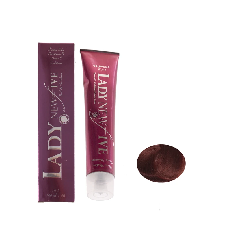 رنگ مو لیدی نیو فایو شماره 6.64 حجم 100 میلی لیتر رنگ بلوند بلوطی تیره