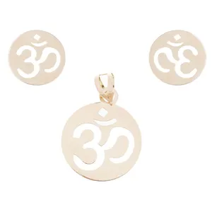نیم ست طلا 18 عیار زنانه طرح ام کد SG569