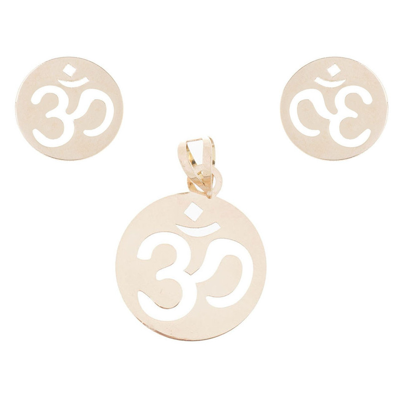 نیم ست طلا 18 عیار زنانه طرح ام کد SG569