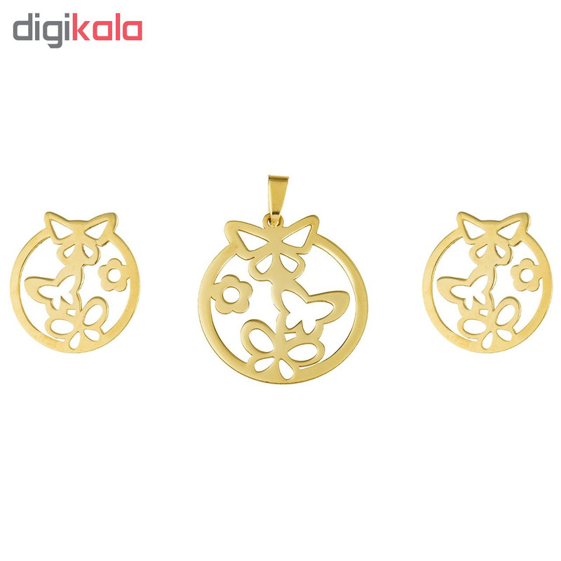 نیم ست طلا 18 عیار زنانه طرح پروانه کد SG570