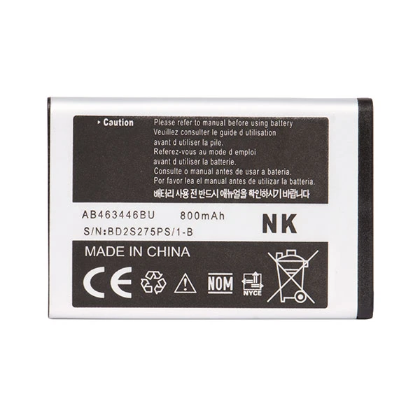 باتری موبایل مدل AB463446BU ظرفیت 800 میلی آمپر ساعت مناسب برای گوشی موبایل سامسونگ E250