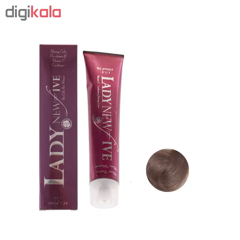رنگ مو لیدی نیو فایو شماره 8.2 حجم 100 میلی لیتر رنگ بلوند دودی روشن