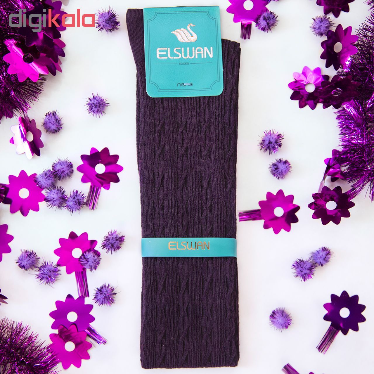 جوراب بلند زنانه ال سون طرح بافت کد PH73 - - 29