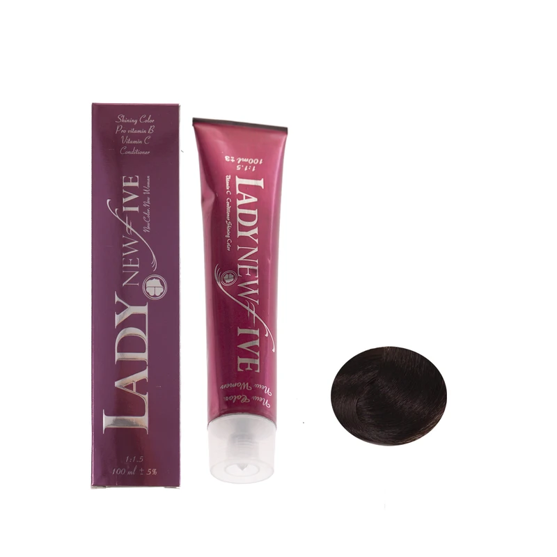 رنگ مو لیدی نیو فایو شماره 4.00 حجم 100 میلی لیتر رنگ قهوه ای متوسط