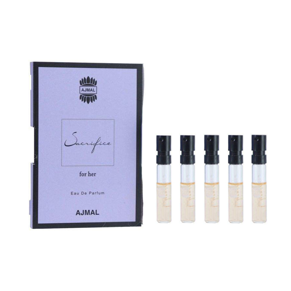 عطر جیبی زنانه اجمل مدل Sacrifice for Her حجم 1.5 میلی لیتر مجموعه 5 عددی