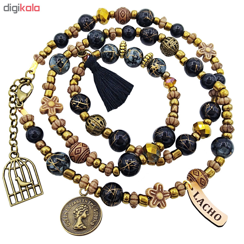 دستبند زنانه لاچو طرح سکه و قفس کد SO-B