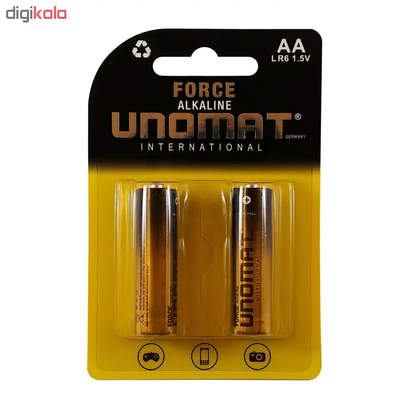 باتری قلمی یونومات مدل Force-2 بسته ۲ عددی