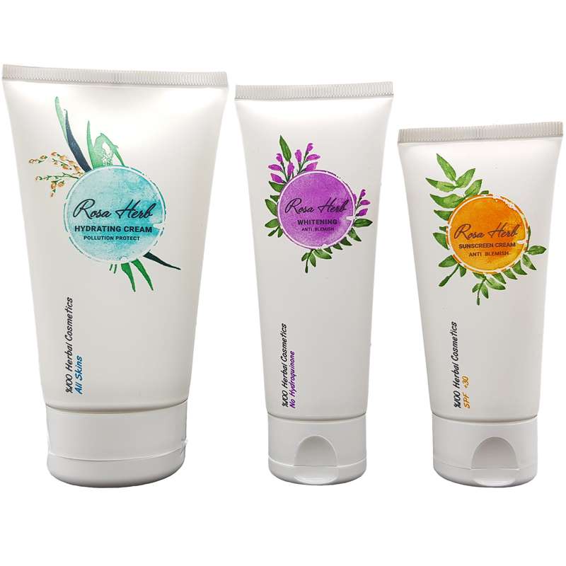 مجموعه کرم مراقبت از پوست رزاهرب مدل 3C بسته 3 عددی
