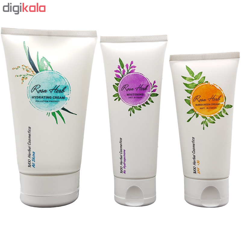 مجموعه کرم مراقبت از پوست رزاهرب مدل 3C بسته 3 عددی