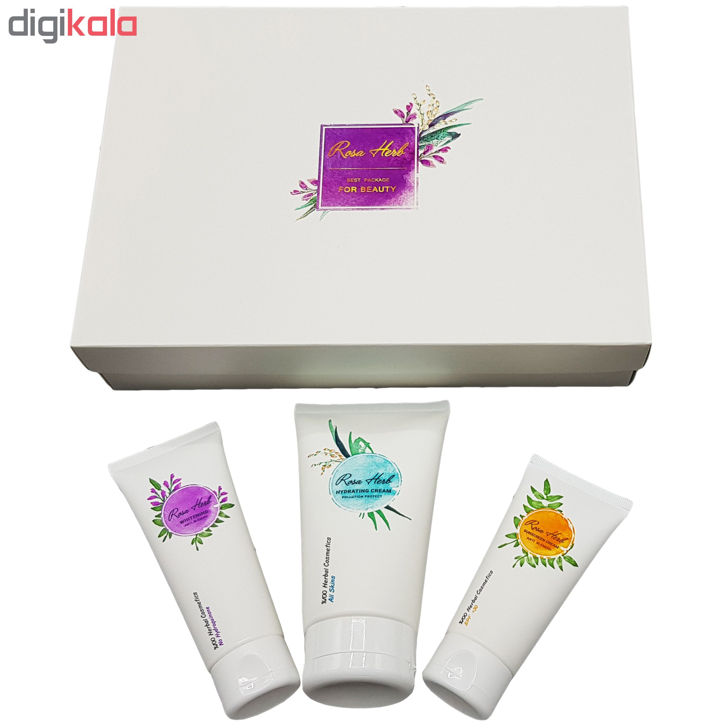 مجموعه کرم مراقبت از پوست رزاهرب مدل 3C بسته 3 عددی