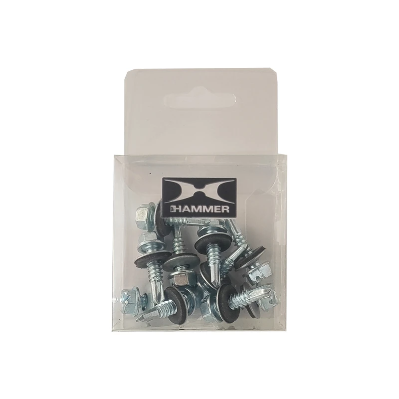 پیچ سرمته هامر مدل شیروانی واشردار کد 25mm بسته 10 عددی