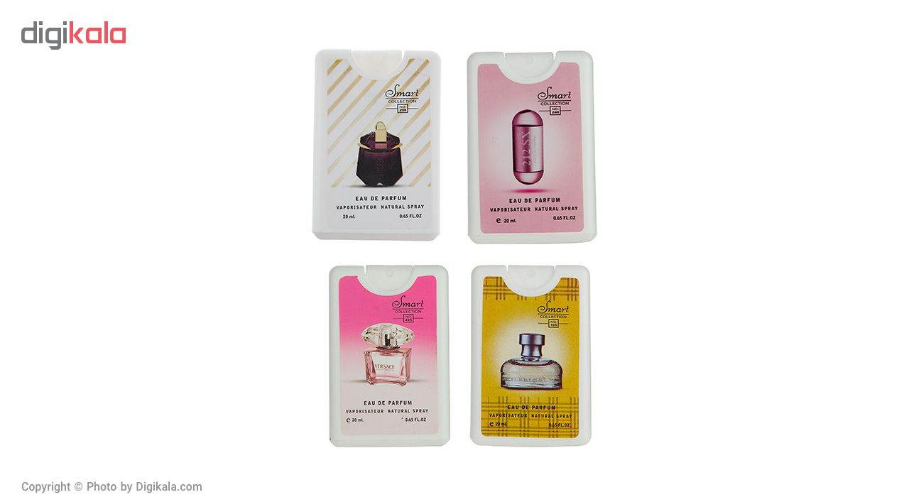 عطر جیبی زنانه اسمارت کالکشن حجم 20 میلی لیتر بسته 4 عددی